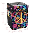 thumbnail image 5 of Peace symbol Foldable Car Trash Can with Lid, Leak-proof Hanging Storage Bag - Trash Can for Car, Car Garbage Can, 5 of 6
