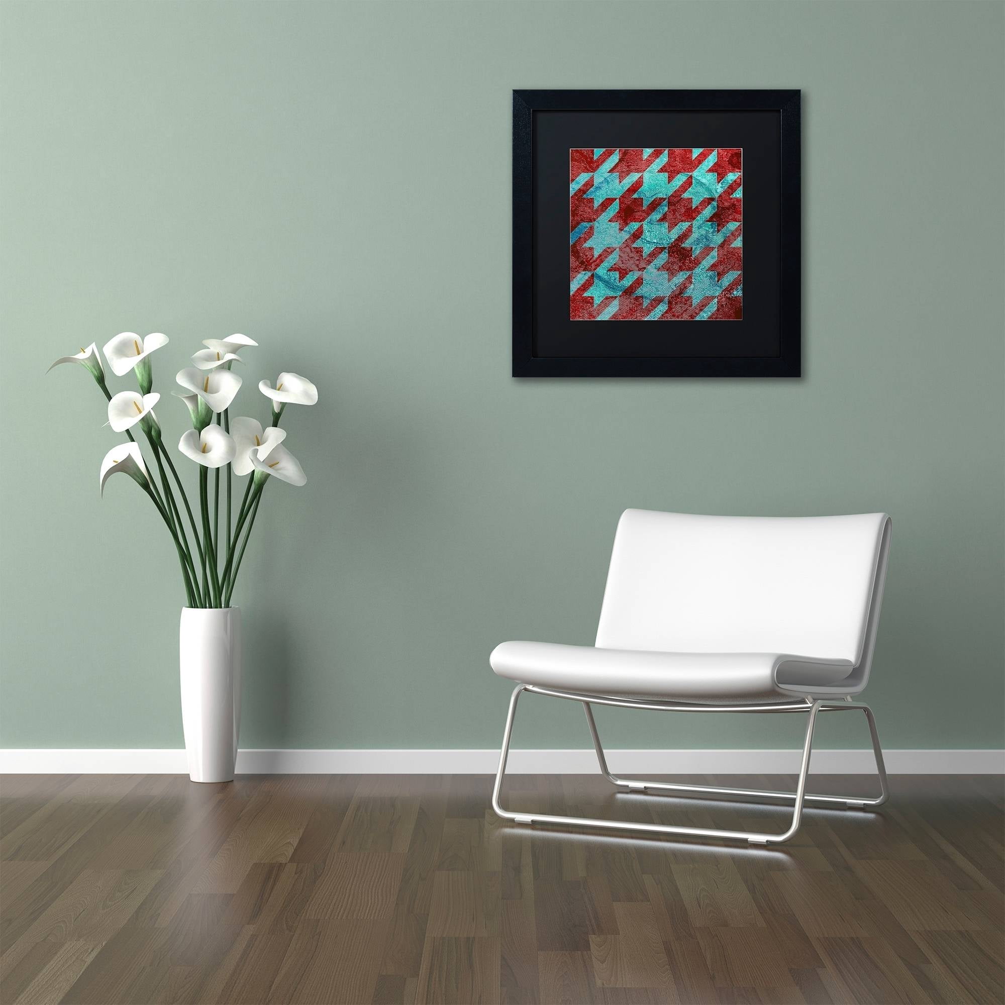 Trademark Fine Art "Houndstooth IV" Canvas Art by Color Bakery Black Matte, Black Frame