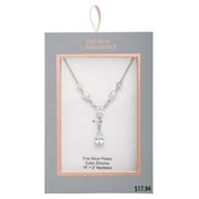 Believe by Brilliance Womens Sterling Silver and Cubic Zirconia Pear Teardrop Pendant Necklace