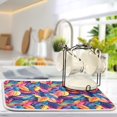 thumbnail image 5 of Yayeee Dish Drying Mat for Kitchen Counter 18"x24" Microfiber Absorbent Pad, Colorful Art Leaves Pattern, 5 of 7