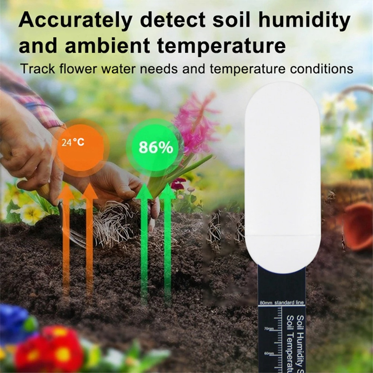 5Pcs Zigbee Smart Soil Sensor Temperature Meter Moisture Humidity Sensor Real-Time Monitoring Plant Monitor Detector