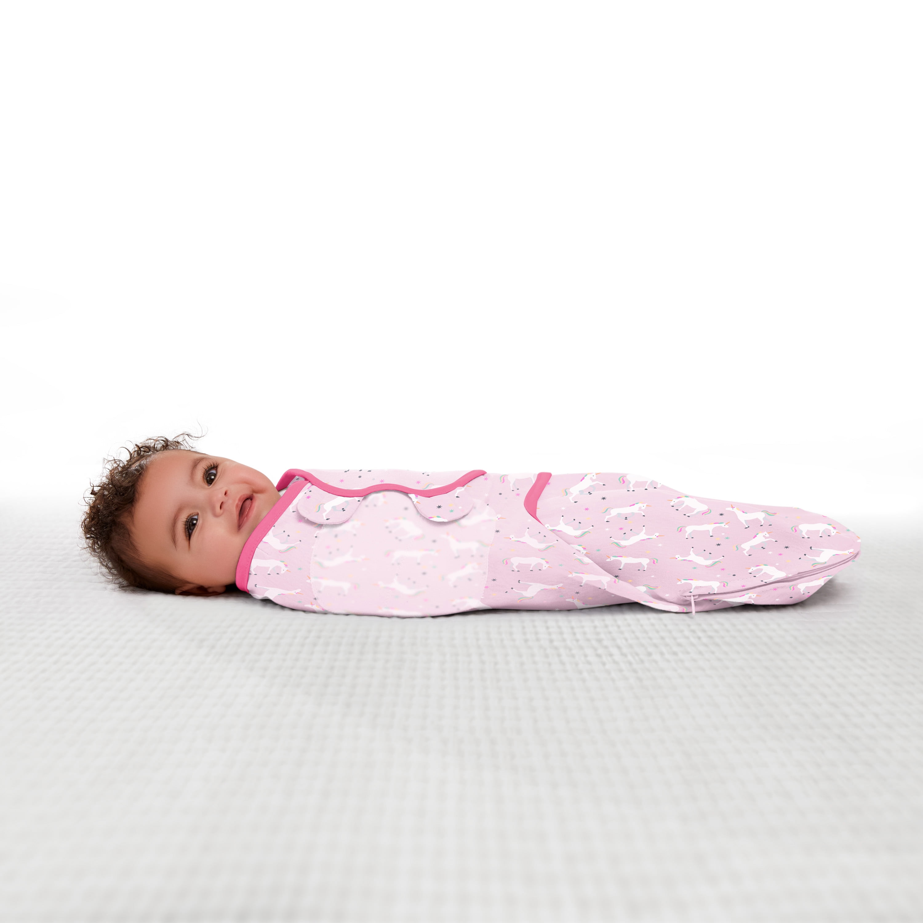 SwaddleMe Easy Change Swaddle, 2-Pack, Small/Medium, 0-3 months, Pink Unicorns