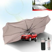 Premium Foldable Car Windshield Sun Shade Umbrella, Center Console Protection & Fingers Protection Special Features, Cover UV Block Front Window for Auto Cover Truck Sedan SUV Van Hatchback Luxury
