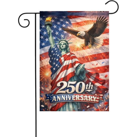 American 250th Birthday 1776 2026 Garden Flag 12x18 Inch USA 250 anniversary 4th of July Patriotic Banner House Yard Indoor Outdoor Decoration