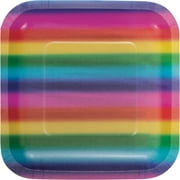 Rainbow Foil Birthday Dessert Paper Plates, 10 Count