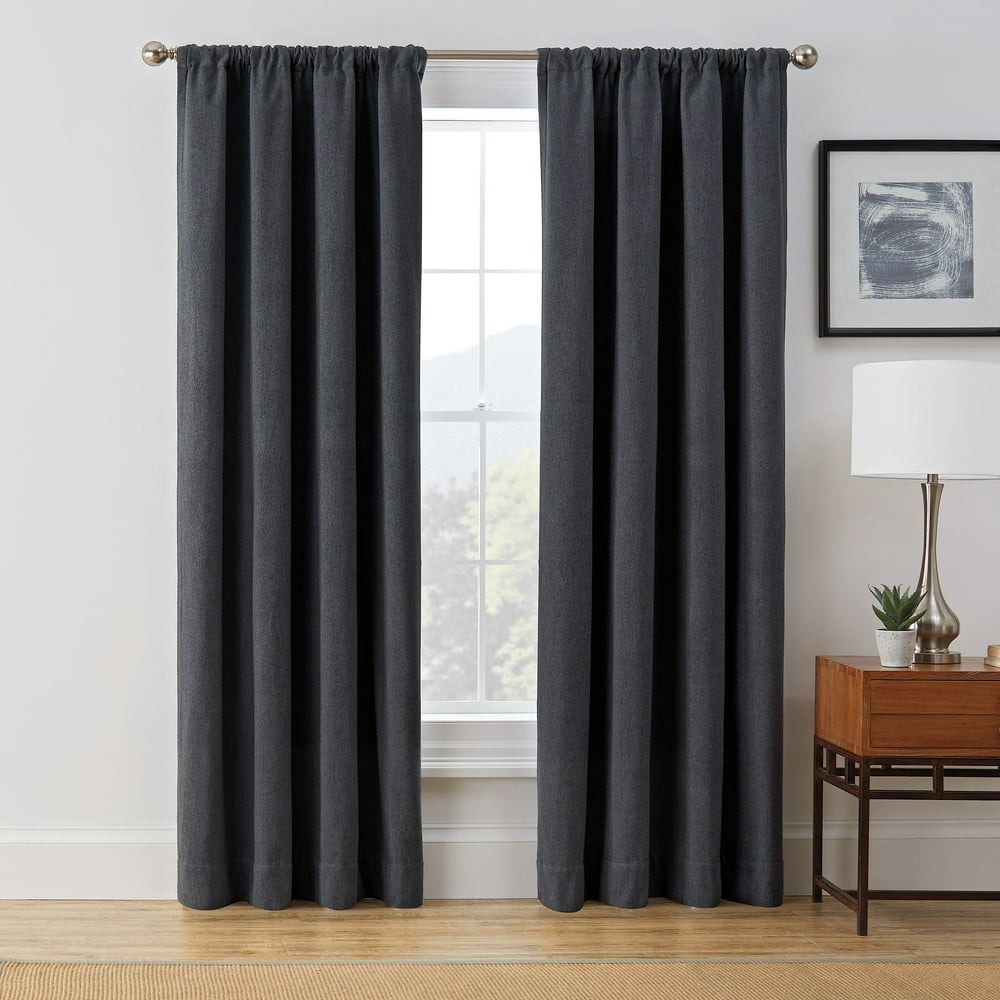 Brookstone Harvey Solid Room Darkening Rod Pocket Window Curtain Panel