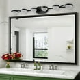 thumbnail image 4 of 43-Inch Black Modern LED Bathroom Vanity Light with Crystal Sand Acrylic Shade, 6-Light Wall-Mounted Fixture for Mirror Vanity, Moisture-Resistant Lighting for Powder Room & Bedroom, 4 of 9