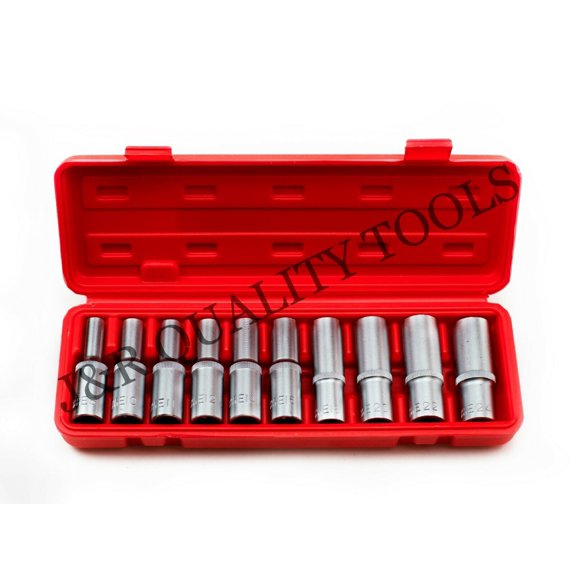 10pc 1/2" DR Female E Star Deep Socket Torx Auto Tool E10-E24 With Case