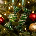 thumbnail image 2 of Clearance! Christmas Ornaments Dark Green Frosted Gradient Decorations, Xmas Tree Hanging Pendants, Seasonal Indoor Outdoor Decor for Christmas Tree Mantel Wall, 2 of 7