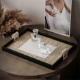 thumbnail image 2 of Leather Tray Key Bowls for Entry Table,Desktop Organizer Tray, Vanity Tray with Handle,Storage Organizer,Catchall Tray,B, 2 of 5