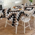 thumbnail image 4 of Brown Aztecs Rectangle Tablecloth, Abstract Southwest Geometric Vintage Tribal Waterproof & StainResistant Tablecloth, Washable Oil-proof Table Cover for Dining/Party/Wedding/Camping/Buffet 54x108 In, 4 of 9