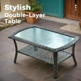 thumbnail image 6 of XIZZI 4 Pieces Wicker Patio Furniture All Weather Outdoor Conversation Set with Cushions High Back Rattan Patio Seating Set with Coffee Table for Backyard, Gray, 6 of 10