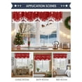 thumbnail image 6 of Valances for Windows Xmas Ornaments Ball Snowflake on Red Rod Pocket Short Curtain for bathroom living room bedroom Winter Falling Snow 1 Panel 54x18in, 6 of 7