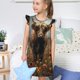 thumbnail image 4 of Fotbe Grassland Sunflower Cow Vestido de Dormir para Niñas de 3 a 10 Años, Mangas Cortas, Estilo Princesa, Pijama Camisón con Mangas Voladas-X-Large, 4 of 6