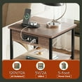 thumbnail image 6 of Side Table with Charging Station and USB Ports, Small End Tables for Small Spaces, 3-Tier Nightstand with Adjustable Shelf, Bedside Tables, Living Room, Bedroom, Brown, 6 of 7
