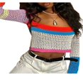 thumbnail image 4 of Pull Court pour Femmes Haut Ajouré Y2k/E Pull-Over Mode Urbaine pour Filles, 4 of 6