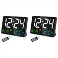thumbnail image 1 of 2X Reloj de Pared Digital con Pantalla Grande, Relojes de Pared Digitales LED USB de 25cm Reloj Despertador para Dormitorios con EstacióN MeteorolóGica, 1 of 5
