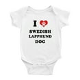 thumbnail image 1 of I Heart Swedish Lapphund Dog Funny Baby Bodysuit, 1 of 5