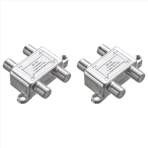 2X Divisor de Cable Coaxial de 3 VíAs, 5-2400 MHz, Funciona con CATV, Caja STB, SatéLite, de Antena, Internet de Alta Velocidad, Red
