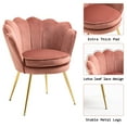 thumbnail image 4 of Mid Century Modern Vanity Velvet Chair for Living Room, Fabric Upholstered Arm Chair Guest Chair with Golden Metal Legs, Set of 2, Small, Pink, 4 of 6