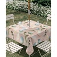 thumbnail image 3 of Square Outdoor Tablecloth with Umbrella Hole Easter Eggs Outside Table Cloth Waterproof Patio Table Cover Spring Ethnic Colorful Egg Feather Vintage Zipper Tablecloths for Picnic Camping 54x54 Inch, 3 of 8