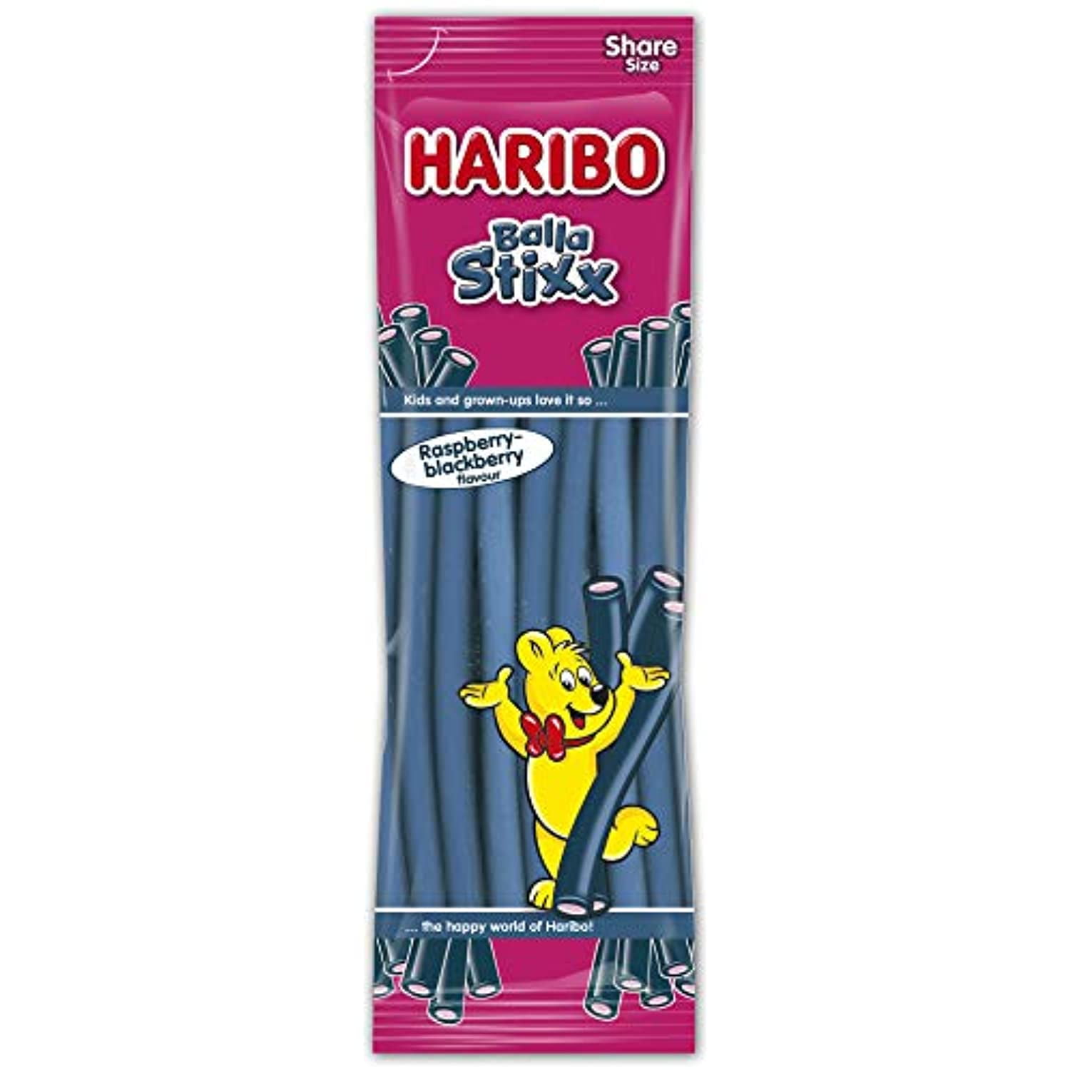 Haribo Raspberry And Black Berry Balla Stixx 200G/7 Oz.