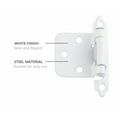 thumbnail image 6 of Silverline SH5001-WT Self Close Hinge 1.2mm Thickness Cabinet Hardware 25 Pairs Face Mount Overlay Variable White Coated, 6 of 7