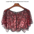 thumbnail image 1 of Raenseen Boléros Vintage à Paillettes pour Femmes, Cardigan à Paillettes pour Robe de Soirée, Cape de Couverture, Noir Rouge, Taille Unique, 1 of 5