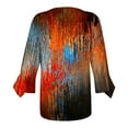 thumbnail image 4 of Dyegold Blouses For Women Dressy Casual 3/4 Flare Sleeve Lace Trim V Neck Floral Print Vintage Tunic Tops Loose Fit Shirts, 4 of 5