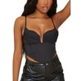 thumbnail image 2 of Liacowi Women Sexy Spaghetti Strap Bustiers Crop Top V Neck Pleated Irregular Slim Fit Tank Tops Vintage Vests, 2 of 9