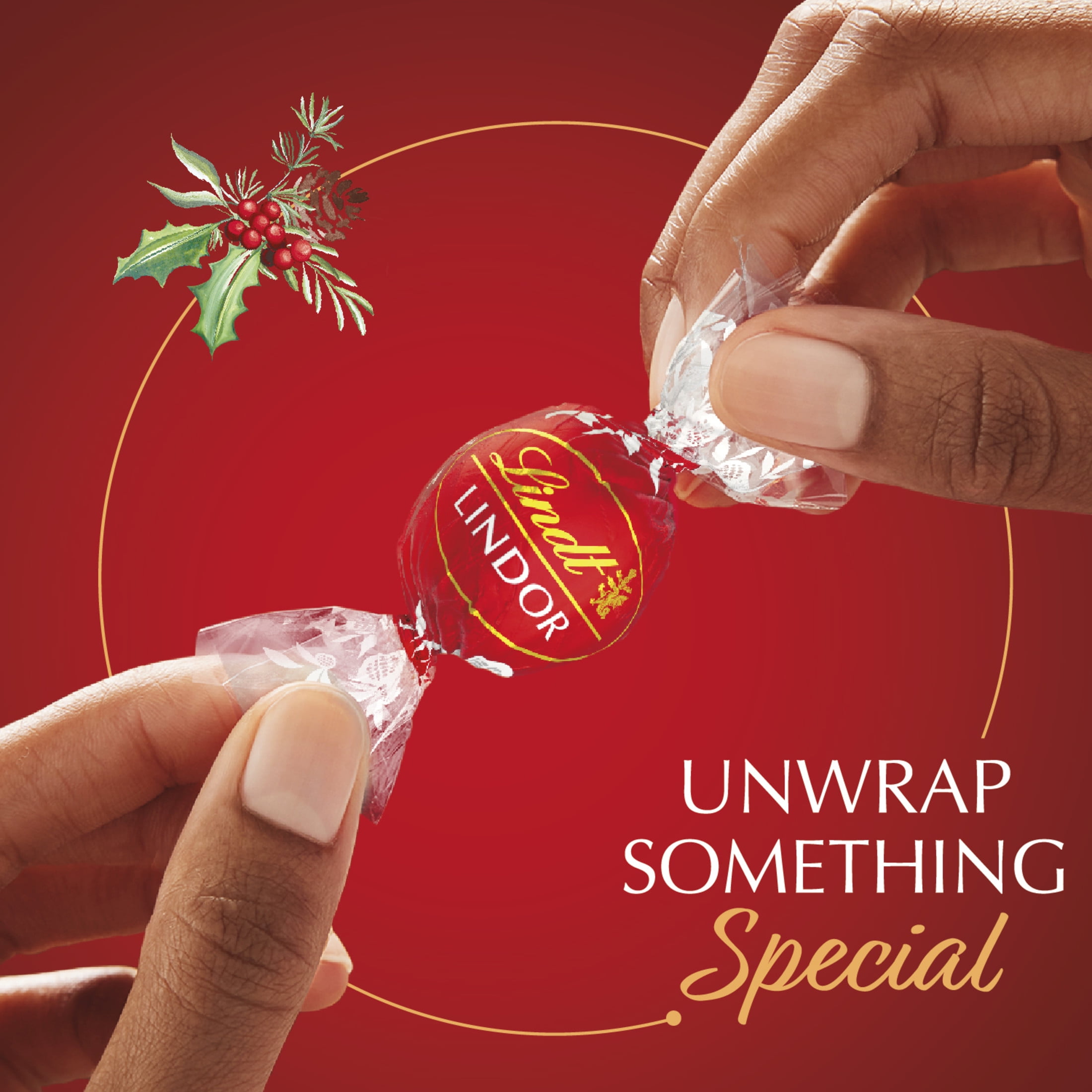 (4 pack) Lindt LINDOR Milk Chocolate Christmas Candy Truffles Favor Gift, 2.1 oz.