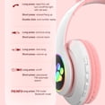 thumbnail image 2 of TOPRenddon Kids Wireless Headphones Bluetooth 5.0 | LED Light On-Ear Headset w/Mic | 10H Playtime Foldable | Gift for Boys Girls | Works with iPhone Android Tablet, 2 of 7