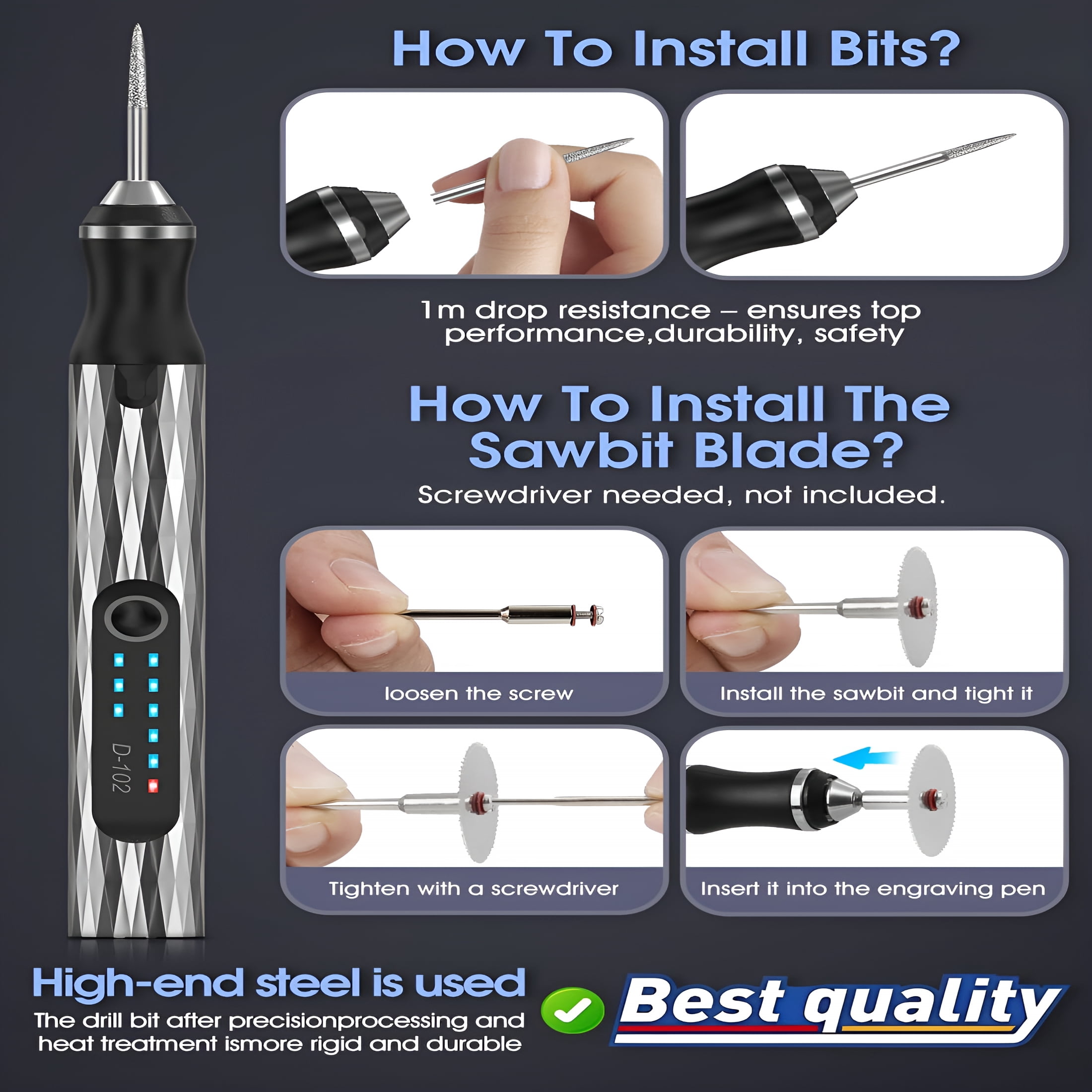 EXLEAF 2026 New Upgraded Electric Engraving Pen with 37 Bits&3-Speed Adjust,Usb Rechargeable,Rotary Tool for 50+ Surfaces-Professional&Beginner Friendly,Portable for Diy Crafts,Personalization&Gifts