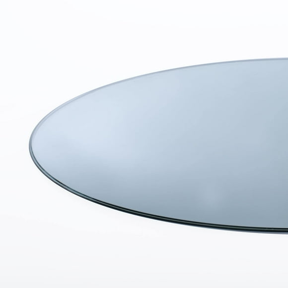 36" Round Clear Glass Table Top 1/2" Thick Ogee Edge