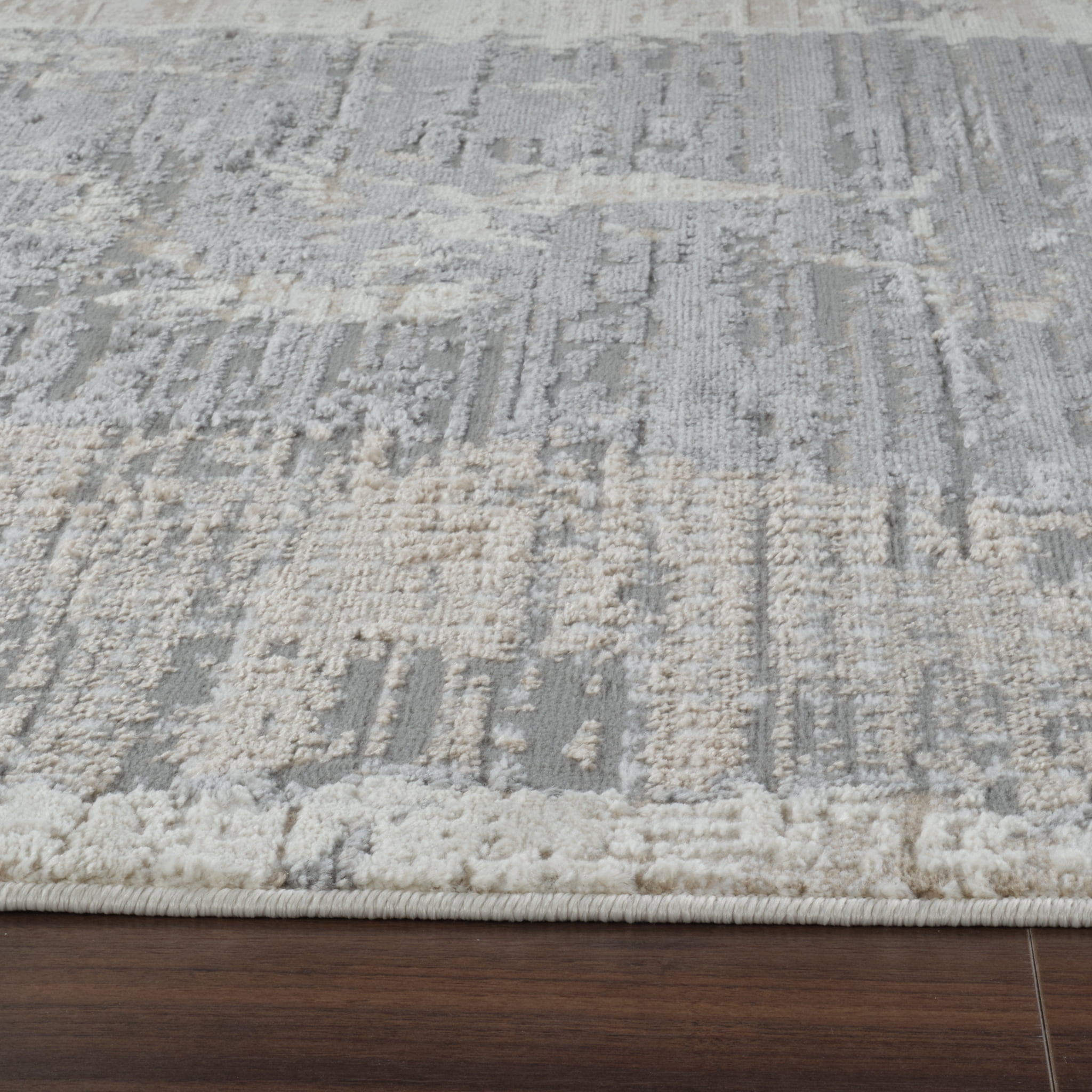 Rug Branch Nomad Abstract Indoor Area Rug, Cream Grey, Modern - Living Room, Bedroom, Dining Room, and Kitchen