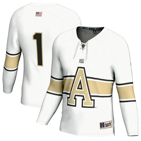 Youth GameDay Greats #1 White Army Black Knights Ice Hockey Fashion Jersey