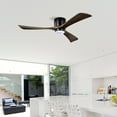 thumbnail image 5 of Tower Fan 52" Ceiling Fan with Lights Remote Control,Quiet DC Motor 3 Blade Ceiling Fans 6 Speed Levels,Reversible Ceiling Fan, for Patio Living Room, Bedroom, Office,Indoor.(Matte Black +Black Walnu, 5 of 19