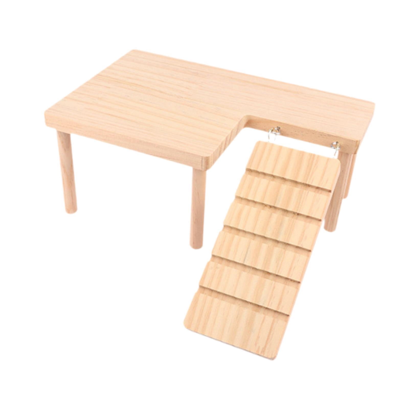 Gazechimp Hamster Wooden platforms Toy with Ladder Cage Accessory for Rat Mouse Gerbil right