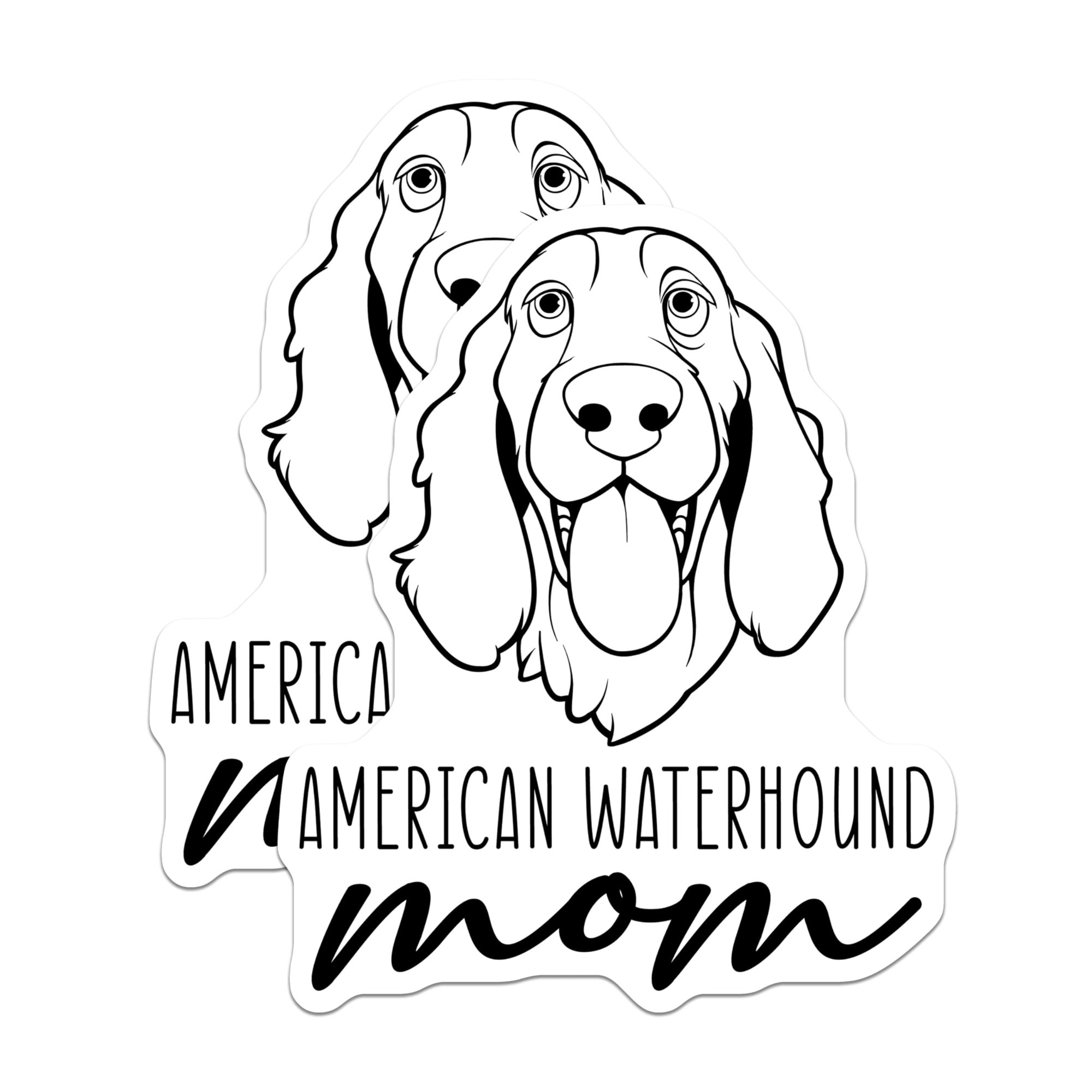 (2 Pack) American Waterhound Mom Magnets - Dog Breed Lover - Pet Owner Refrigerator Decor - 5 Inches On Longest Side - Thick Durable Magnet - Made in USA - MAG27014