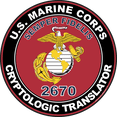 thumbnail image 1 of U.S.M.C. MOS 2670 Cryptologic Translator Decal 3.8" - Red, 1 of 1