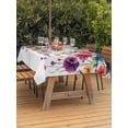 thumbnail image 4 of 60x102 Inch Outdoor Tablecloth with Umbrella Hole Zipper Rectangle Seasonal Botanical Blooms Rectangular Tablecloths Outside Waterproof Spring Garden Florals Patio Table Cloth Cover for Picnic Party, 4 of 8