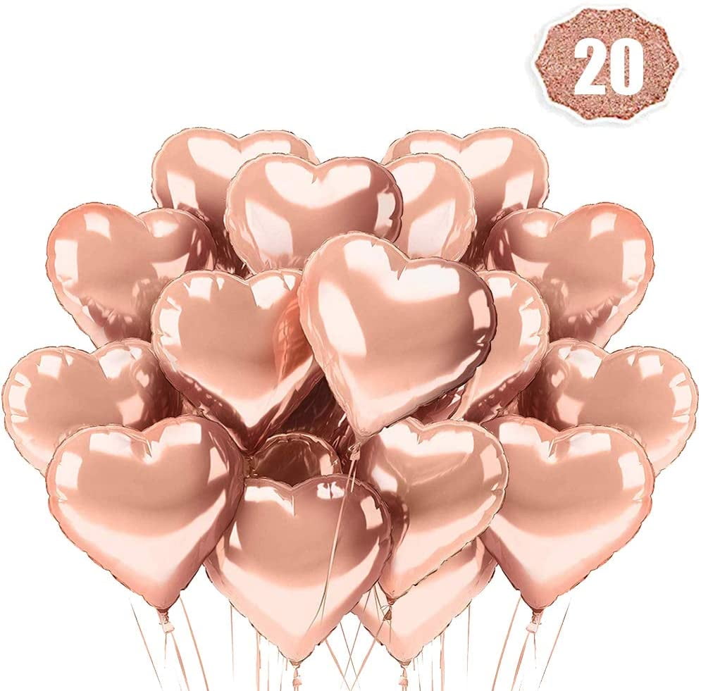 Rose Gold Helium Foil Balloons 18"/45cm Heart 