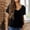 *Black, variant on ClodeEU Women's V Neck Short Sleeve Top ,Loose Fit Casual Blouse with Pleated White,Womens Plus M