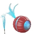 thumbnail image 2 of Interactive Cat Toy Ball, Automatic Cat Toy, Feather Cat Toy, Centipede Cat Toy, Led Rechargeable Light, Self Play Cat Toys, Pet Cat Supplies, 3inDiameter, Red, 1 Pc, Relaxation, 2 of 5