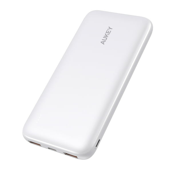 svær at tilfredsstille malt Sjov AUKEY Power Bank, USB C Charger 18W PD Fast Charging 10000mAh for Phones  White - Walmart.com