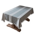 thumbnail image 2 of Mantel de lino y algodón con borlas bordadas de color gris, mantel rectangular, mantel para mesa de té, toalla, 2 of 6