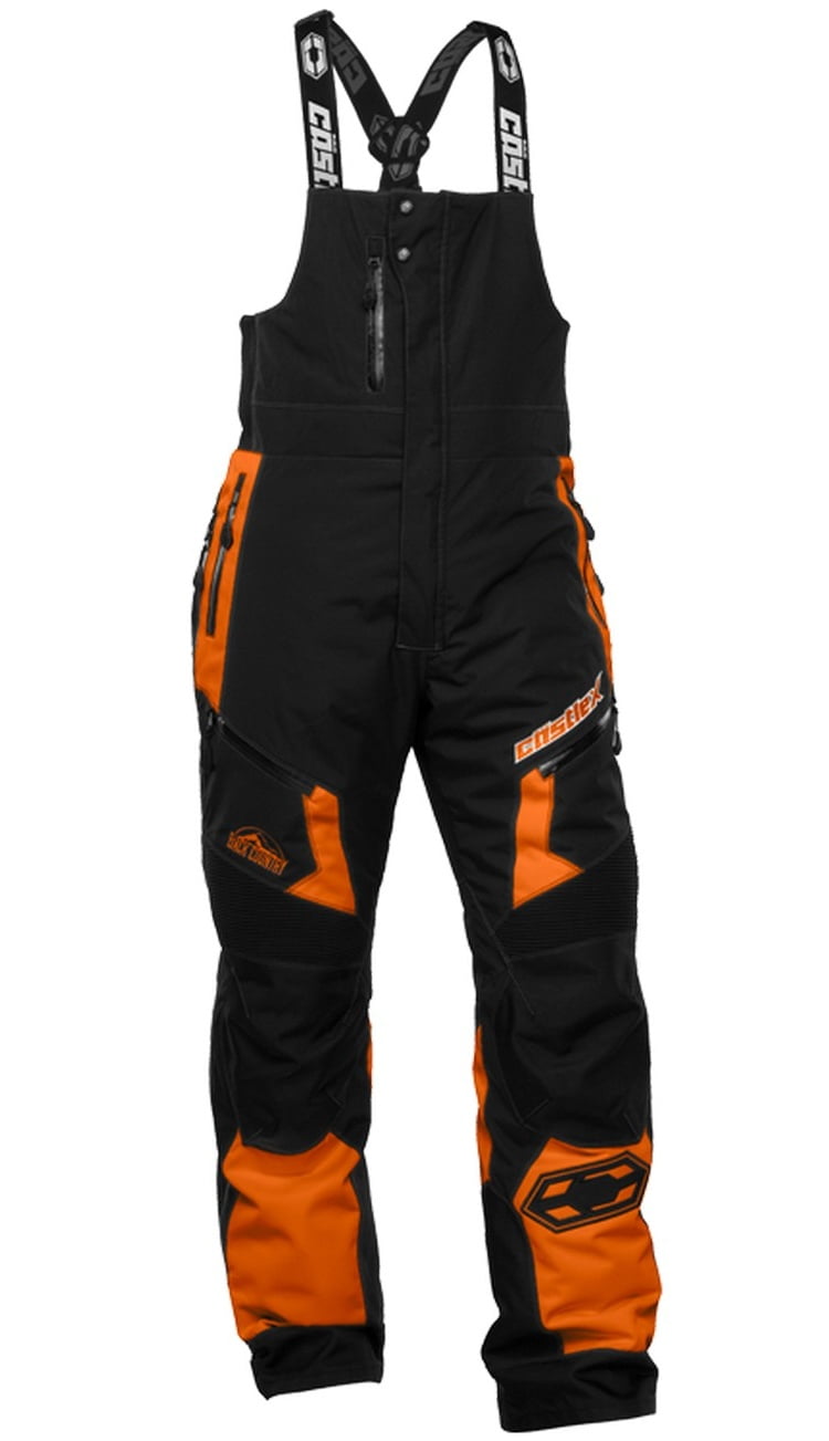 Castle X Racewear Tundra Mens Snowmobile Bib Orange by