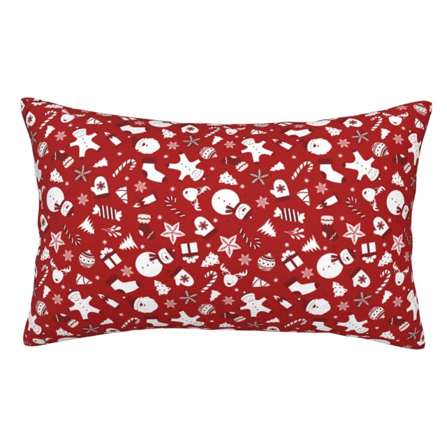 Balery Red Christmas Cheer. Funda de Cojín Estampada, Regalos para Mujeres, Regalos de Amor para Ella, Regalos para Novia o Esposa, Funda de Almohada-16"x24"