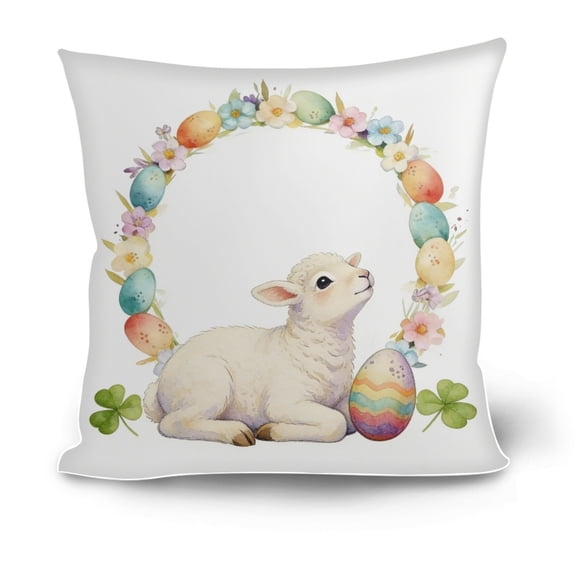 Vggrvlo Easter Throw Pillow Covers 18x18 Inches Bunny Cushion Case Decoration Easter Decor for Sofa Couch