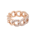 thumbnail image 3 of Pave Set Round Cut Diamond Chain Link Ring Band 18K Rose Gold 1.00Cttw Size 5.75, 3 of 6